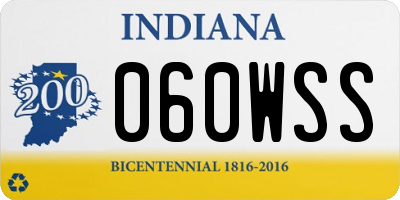 IN license plate 060WSS