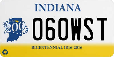 IN license plate 060WST