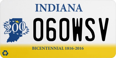 IN license plate 060WSV