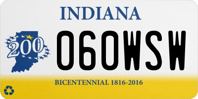 IN license plate 060WSW
