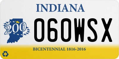 IN license plate 060WSX