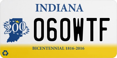 IN license plate 060WTF