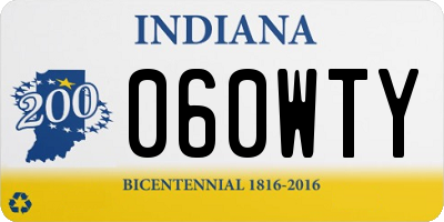 IN license plate 060WTY