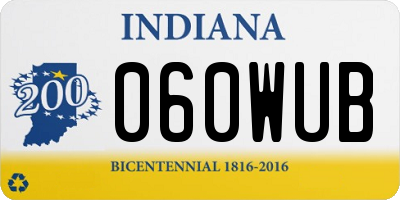 IN license plate 060WUB