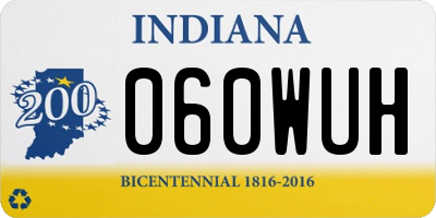 IN license plate 060WUH