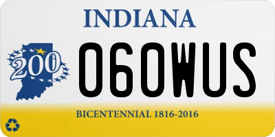 IN license plate 060WUS