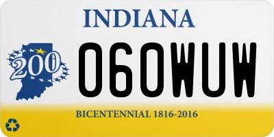 IN license plate 060WUW