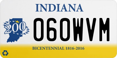 IN license plate 060WVM