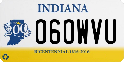IN license plate 060WVU