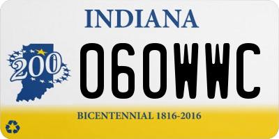 IN license plate 060WWC