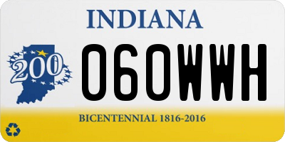 IN license plate 060WWH
