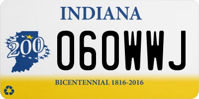 IN license plate 060WWJ