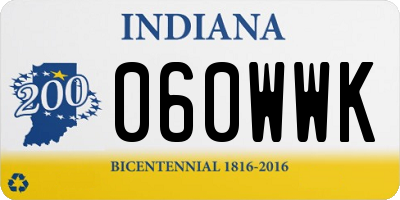 IN license plate 060WWK