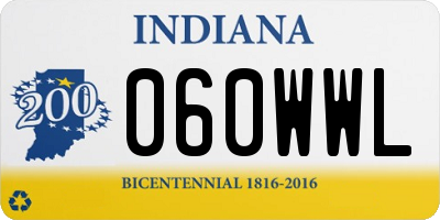 IN license plate 060WWL