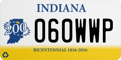 IN license plate 060WWP