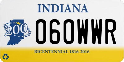 IN license plate 060WWR