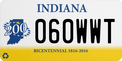 IN license plate 060WWT