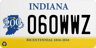 IN license plate 060WWZ