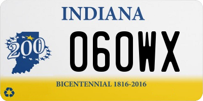 IN license plate 060WX