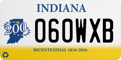 IN license plate 060WXB