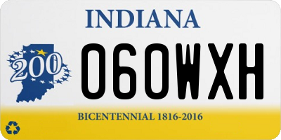 IN license plate 060WXH
