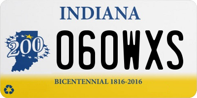 IN license plate 060WXS