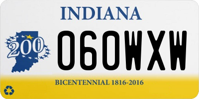 IN license plate 060WXW