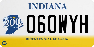 IN license plate 060WYH