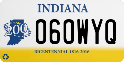 IN license plate 060WYQ