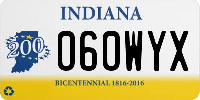 IN license plate 060WYX