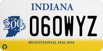 IN license plate 060WYZ