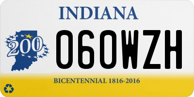 IN license plate 060WZH