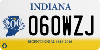 IN license plate 060WZJ