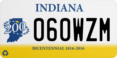 IN license plate 060WZM