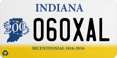 IN license plate 060XAL