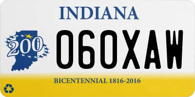IN license plate 060XAW