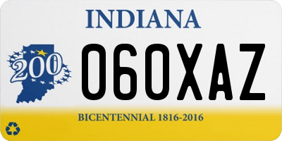 IN license plate 060XAZ