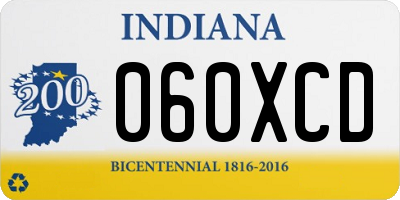 IN license plate 060XCD