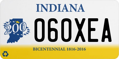 IN license plate 060XEA