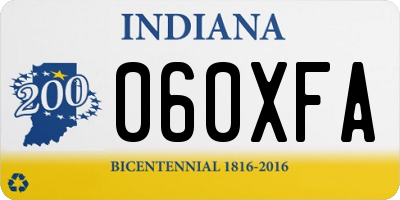 IN license plate 060XFA
