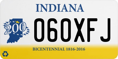 IN license plate 060XFJ