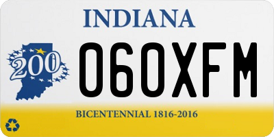 IN license plate 060XFM