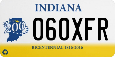 IN license plate 060XFR