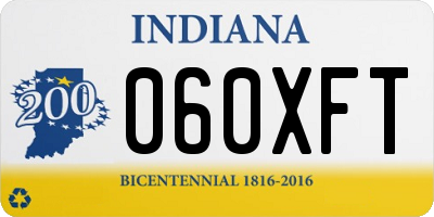 IN license plate 060XFT