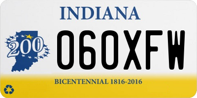 IN license plate 060XFW