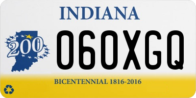 IN license plate 060XGQ