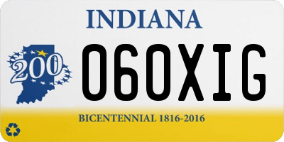 IN license plate 060XIG