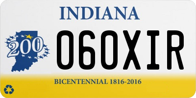 IN license plate 060XIR