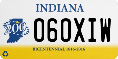 IN license plate 060XIW