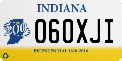 IN license plate 060XJI